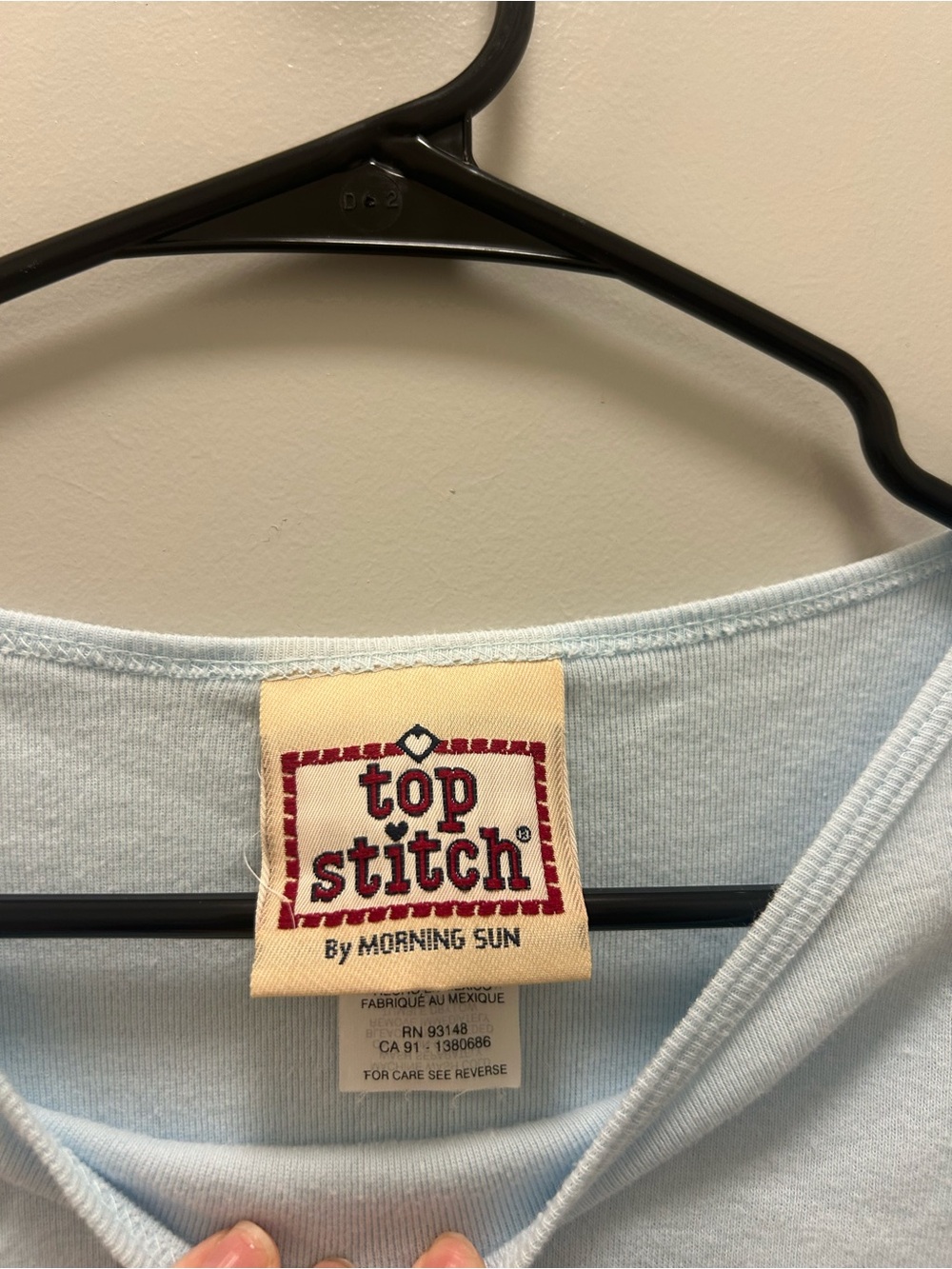 Top Stitch Light Blue Embroidered Long Sleeve Size L Cottagecore 100% Cotton - Picture 3 of 5